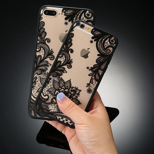 Retro Sexy Lace Flower Case For iphone 7 6 6s Plus 5 5s SE Cover Floral Phone Cases For Samsung Galaxy S8 Plus S7 S6 edge Fundas