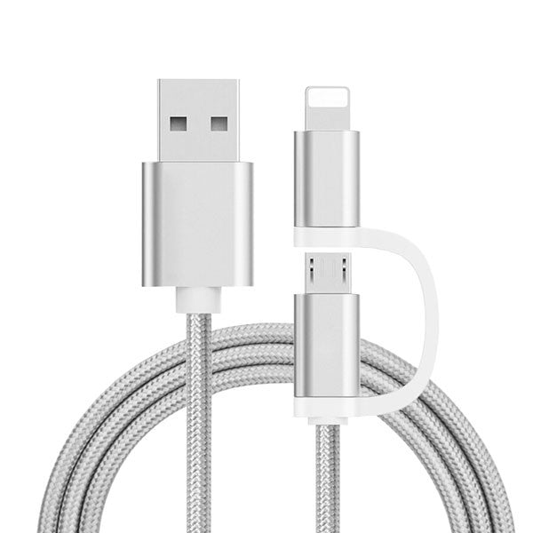 Robotsky 2 in 1 Micro USB Cable Fast Charge For iphone Cable USB Data Sync Charging Wire For iphone 5 5s 6 6s Xiaomi Samsung A7