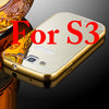 S3 S5 Mirror Case Luxury Plating Metal Bumper Frame + Ultra thin Acrylic Mirror Back Cover For Samsung Galaxy S3 S5 Phone Cases