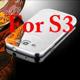 S3 S5 Mirror Case Luxury Plating Metal Bumper Frame + Ultra thin Acrylic Mirror Back Cover For Samsung Galaxy S3 S5 Phone Cases