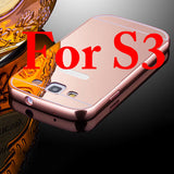 S3 S5 Mirror Case Luxury Plating Metal Bumper Frame + Ultra thin Acrylic Mirror Back Cover For Samsung Galaxy S3 S5 Phone Cases