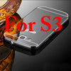 S3 S5 Mirror Case Luxury Plating Metal Bumper Frame + Ultra thin Acrylic Mirror Back Cover For Samsung Galaxy S3 S5 Phone Cases
