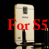 S3 S5 Mirror Case Luxury Plating Metal Bumper Frame + Ultra thin Acrylic Mirror Back Cover For Samsung Galaxy S3 S5 Phone Cases