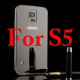 S3 S5 Mirror Case Luxury Plating Metal Bumper Frame + Ultra thin Acrylic Mirror Back Cover For Samsung Galaxy S3 S5 Phone Cases