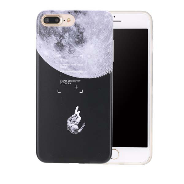 TOP Quality Soft IMD TPU Gel Rubber Cases For iphone 7 6 6s Plus Capa Hot Selling Moon Space Pattern Back Cover Shell Coque Para