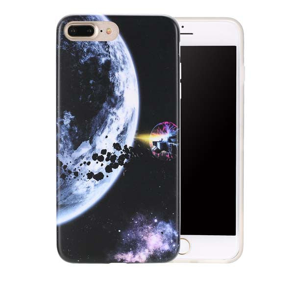 TOP Quality Soft IMD TPU Gel Rubber Cases For iphone 7 6 6s Plus Capa Hot Selling Moon Space Pattern Back Cover Shell Coque Para