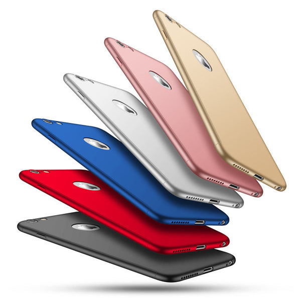 Ultra thin 360 Case for iphone 7 6 6s Plus Cover Luxury Full Body Protective Phone Cases Matte Hard PC Shell Capa Glass Film New