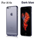 Ultra Thin Clear Soft TPU Cover For iPhone 7 6 6s Plus 5 5s SE Case Luxury Plating Crystal Rubber GEL Silicon Funda Phone Cases