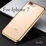 Ultra Thin Clear Soft TPU Cover For iPhone 7 6 6s Plus 5 5s SE Case Luxury Plating Crystal Rubber GEL Silicon Funda Phone Cases