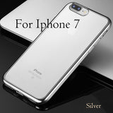 Ultra Thin Clear Soft TPU Cover For iPhone 7 6 6s Plus 5 5s SE Case Luxury Plating Crystal Rubber GEL Silicon Funda Phone Cases