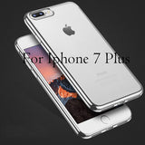 Ultra Thin Clear Soft TPU Cover For iPhone 7 6 6s Plus 5 5s SE Case Luxury Plating Crystal Rubber GEL Silicon Funda Phone Cases
