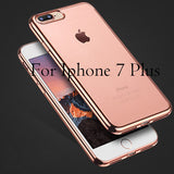 Ultra Thin Clear Soft TPU Cover For iPhone 7 6 6s Plus 5 5s SE Case Luxury Plating Crystal Rubber GEL Silicon Funda Phone Cases