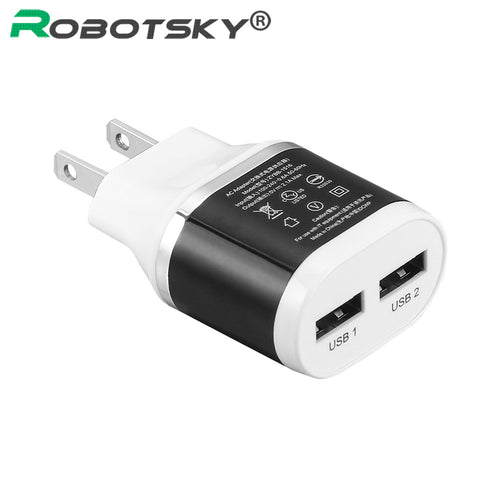 Universal 2 port USB Charger Travel Wall Charger Adapter Portable US Plug Smart Mobile Phone Charge for iPhone Android Tablet