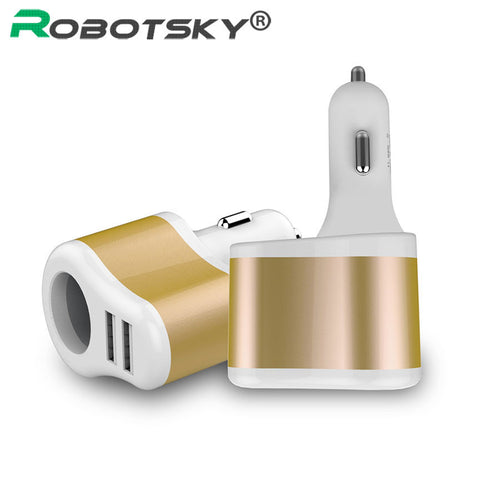 Universal Auto 3.1A 2 Dual USB Car Charger For Iphone 7 6 6s Plus Samsung Smartphone Car Cigarette Lighter Socket Adapter Charge