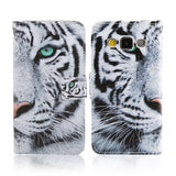 Wallet Case For Samsung Galaxy A3 A5 A7 A8 2015 Cover Fashion Cartoon Tiger Owl Pattern Leather Flip Phone Cases Stand Holder