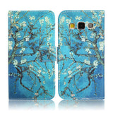 Wallet Case For Samsung Galaxy A3 A5 A7 A8 2015 Cover Fashion Cartoon Tiger Owl Pattern Leather Flip Phone Cases Stand Holder