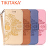 Wallet Leather Phone Cases For iPhone 7 6 6s Plus SE 5 5s Cover Capa Fashion Retro Embossed Skull Flower Pattern With Card Slot