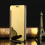A5 Flip Mirror Leather PC Case For Samsung Galaxy A5 A7 A8 A9 Galaxy Note 4 / 5 Cover Protector Shell View Window Clear UV Coque - ilovealma