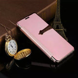 A5 Flip Mirror Leather PC Case For Samsung Galaxy A5 A7 A8 A9 Galaxy Note 4 / 5 Cover Protector Shell View Window Clear UV Coque - ilovealma