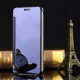 A5 Flip Mirror Leather PC Case For Samsung Galaxy A5 A7 A8 A9 Galaxy Note 4 / 5 Cover Protector Shell View Window Clear UV Coque - ilovealma