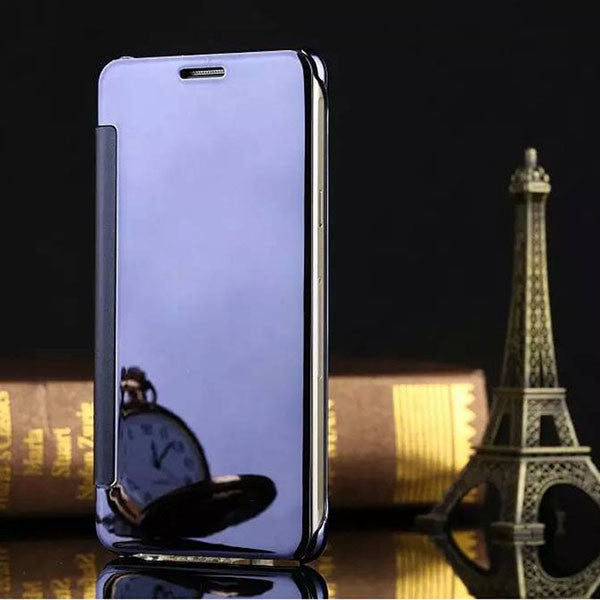 A5 Flip Mirror Leather PC Case For Samsung Galaxy A5 A7 A8 A9 Galaxy Note 4 / 5 Cover Protector Shell View Window Clear UV Coque - ilovealma