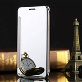 A5 Flip Mirror Leather PC Case For Samsung Galaxy A5 A7 A8 A9 Galaxy Note 4 / 5 Cover Protector Shell View Window Clear UV Coque - ilovealma