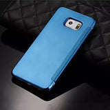 A5 Flip Mirror Leather PC Case For Samsung Galaxy A5 A7 A8 A9 Galaxy Note 4 / 5 Cover Protector Shell View Window Clear UV Coque - ilovealma