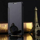 A5 Flip Mirror Leather PC Case For Samsung Galaxy A5 A7 A8 A9 Galaxy Note 4 / 5 Cover Protector Shell View Window Clear UV Coque - ilovealma