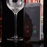Deluxe Window Clean Clear View Mirror PU Leather PC Case For iPhone 5 5S SE 6 6S / Plus Luxury Hard PC Flip Cover 6 Plus Coque