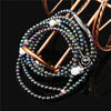 Luxury Bling Diamond Earphone Lady Pearl Necklace Chain Stereo In-Ear Earphones With Microphone For iphone 6 6s samsung Headset