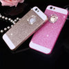 New arrival show logo glitter powder bling Hard Plastic back cover Personality fashion Sparkle Phone case for iphone 5 5s SE