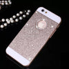 New arrival show logo glitter powder bling Hard Plastic back cover Personality fashion Sparkle Phone case for iphone 5 5s SE