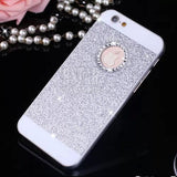 New arrival show logo glitter powder bling Hard Plastic back cover Personality fashion Sparkle Phone case for iphone 5 5s SE