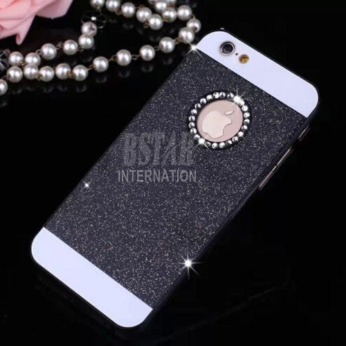 New arrival show logo glitter powder bling Hard Plastic back cover Personality fashion Sparkle Phone case for iphone 5 5s SE