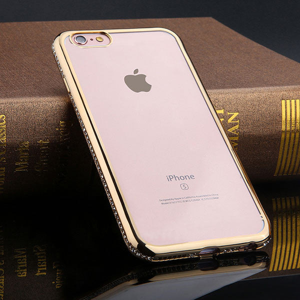 6 6s Bling Diamond Plating Frame Soft TPU Phone Cases For Iphone 6 6s 7 Plus Case Glitter Rhinestone Sparkle GEL Silicone Cover - ilovealma