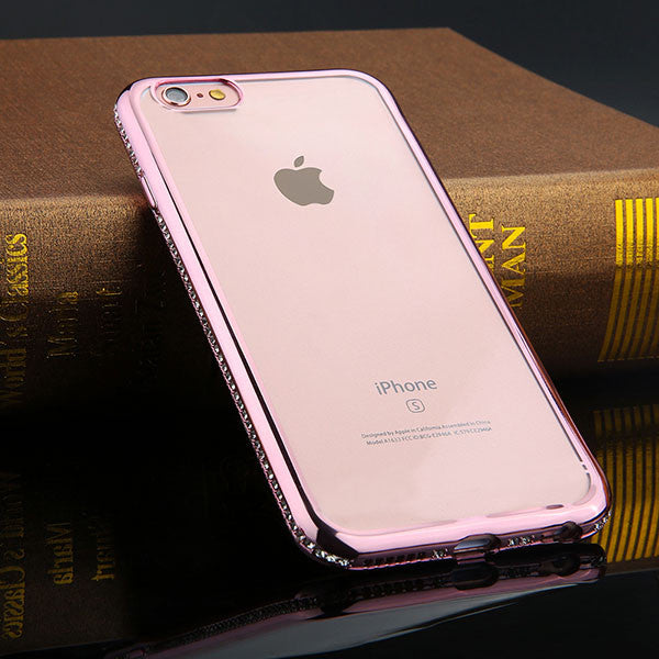 6 6s Bling Diamond Plating Frame Soft TPU Phone Cases For Iphone 6 6s 7 Plus Case Glitter Rhinestone Sparkle GEL Silicone Cover - ilovealma