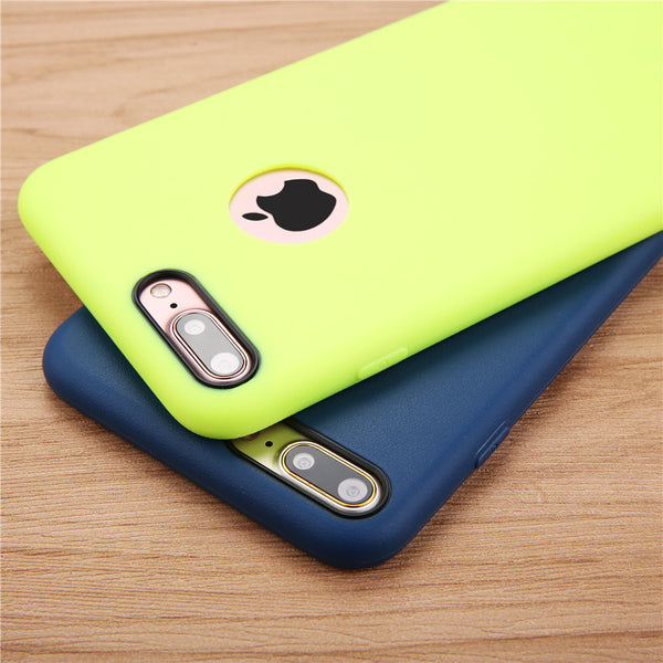 Solid Candy Color Phone Cases for iPhone 7 6 6s Plus 5 5s SE Case Ultra Thin Durable Soft TPU GEL Silicone Back Cover Funda Capa