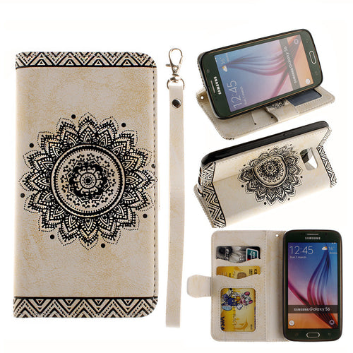 Retro Wallet Leather Flip Case For Samsung Galaxy S5 S6 S7 edge S8 Plus Note 5 7 Paisley Flower Mandala Henna Floral Stand Cover