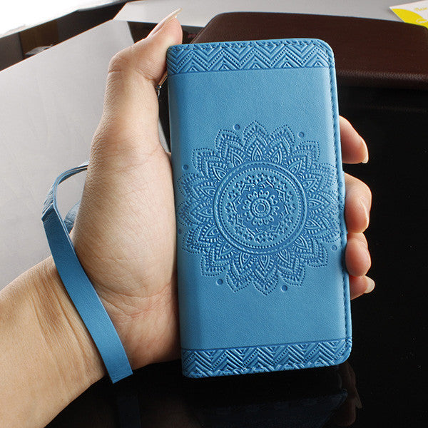 Retro Wallet Leather Flip Case For Samsung Galaxy S5 S6 S7 edge S8 Plus Note 5 7 Paisley Flower Mandala Henna Floral Stand Cover