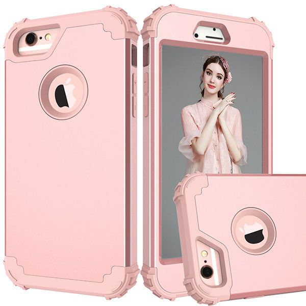 Shockproof Phone Cases For iPhone 6 6S 7 Plus Case Durable PC+TPU 3 Layers Hybrid Full Body Protect Anti-Knock Armor Phone Shell