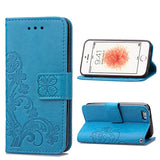 6 6s Luxury Leather Flip Wallet Phone Cases For iPhone 5 5s SE 6 6s Plus Case Retro Embossed Flower Cover Stand Holder Card Slot - ilovealma
