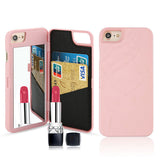 7 Plus Luxury 3D Mirror Wallet Case For Iphone 7 7 Plus Cover Fashion Lady Makeup Mirror PU Leather Flip Card Slot Holder Stand - ilovealma