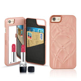 7 Plus Luxury 3D Mirror Wallet Case For Iphone 7 7 Plus Cover Fashion Lady Makeup Mirror PU Leather Flip Card Slot Holder Stand - ilovealma