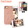 7 Plus Luxury 3D Mirror Wallet Case For Iphone 7 7 Plus Cover Fashion Lady Makeup Mirror PU Leather Flip Card Slot Holder Stand - ilovealma