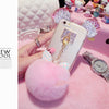 Luxury 3D Crystal Cute Mice Ear Head Bowknot Fur Ball Phone Cases For iPhone 7 6 6s Plus SE 5 5s Clear Soft TPU Back Cover Capa