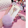 Luxury 3D Crystal Cute Mice Ear Head Bowknot Fur Ball Phone Cases For iPhone 7 6 6s Plus SE 5 5s Clear Soft TPU Back Cover Capa