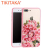Painted Flower Pattern Hard Acrylic PC Cover For iphone 7 7 Plus Funda Top Quality Ring Holder Stand Phone Cases Back Cover Capa