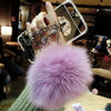 Retro Chain Tassel fox puff pompoms fur ball Phone Cases For iphone 7 6 Plus Case Clear mirror Soft TPU Silicone Back Cover Capa