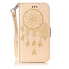 Leather Flip For iPhone 7 6 6s Plus SE 5 5s Case Retro 3D Embossed Dreamcatcher Wallet Cover For Samsung Galaxy S7 S6 edge S5 S4