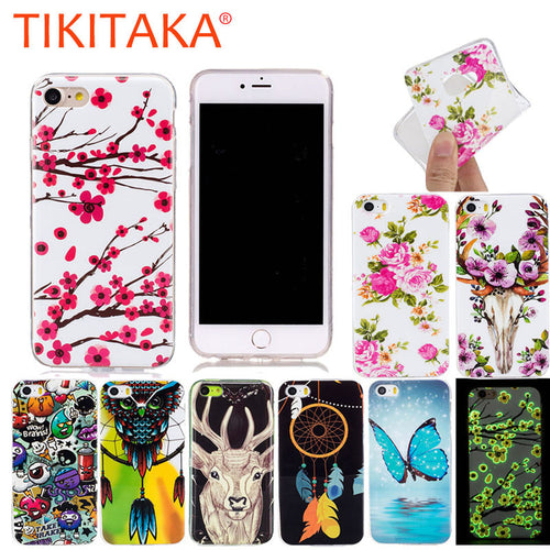 Phone cases For iphone 5 5s SE 6 6s 7 Plus Cover Ultra Thin Soft TPU Luminous Case For Samsung Galaxy S6 S7 edge S5 A3 A5 J3 J5
